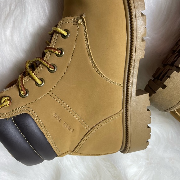 Brahma Combustion Steel Toe Work Boots Tan - Picture 4 of 12